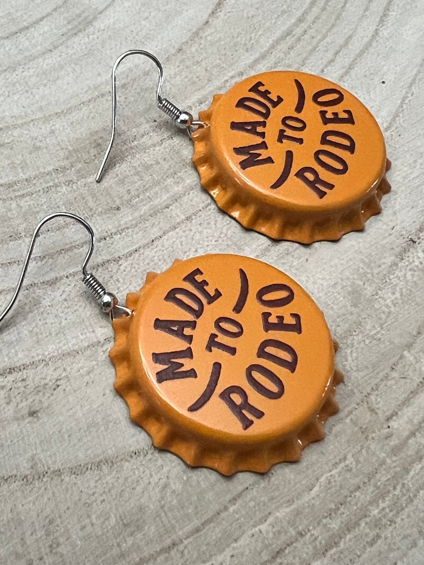 Made to Rodeo Beer Cap Western Earrings — Playful Rodeo Statement
