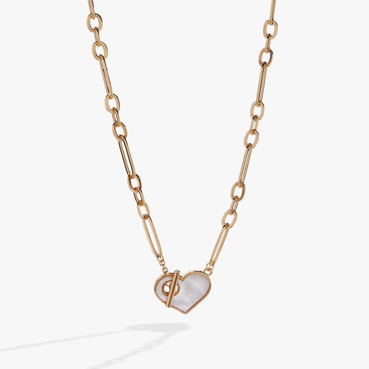 Heart Mother of Pearl Toggle Necklace