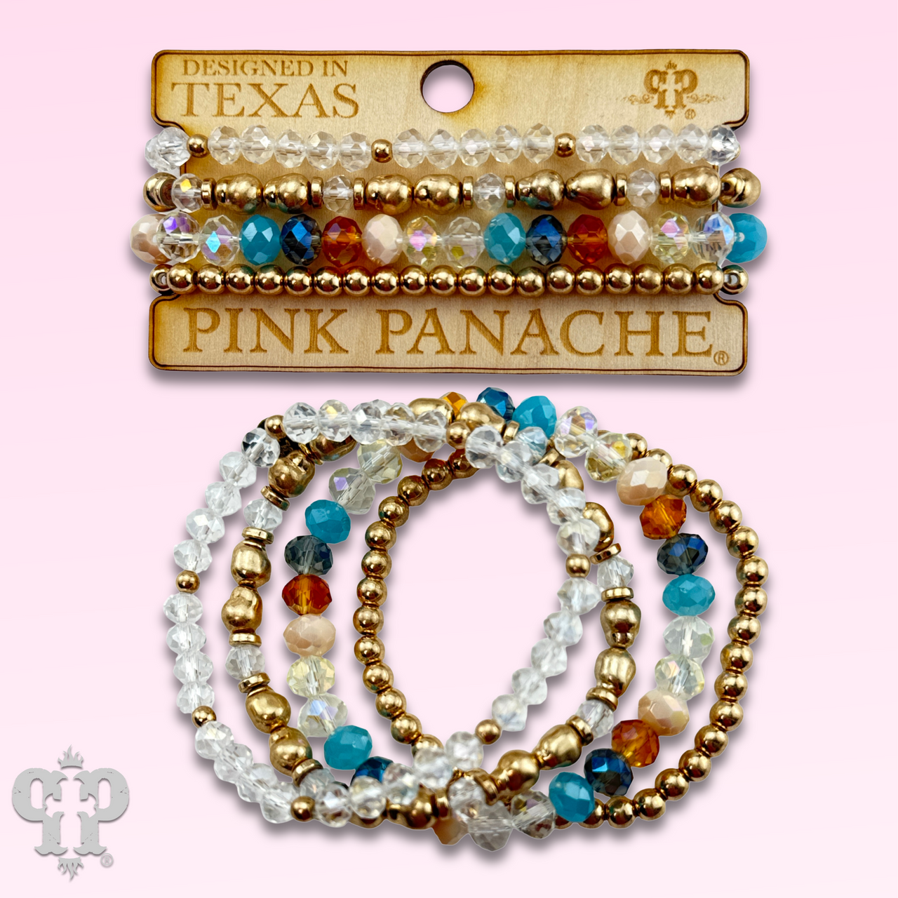 Multi-color and gold bead bracelet - LC