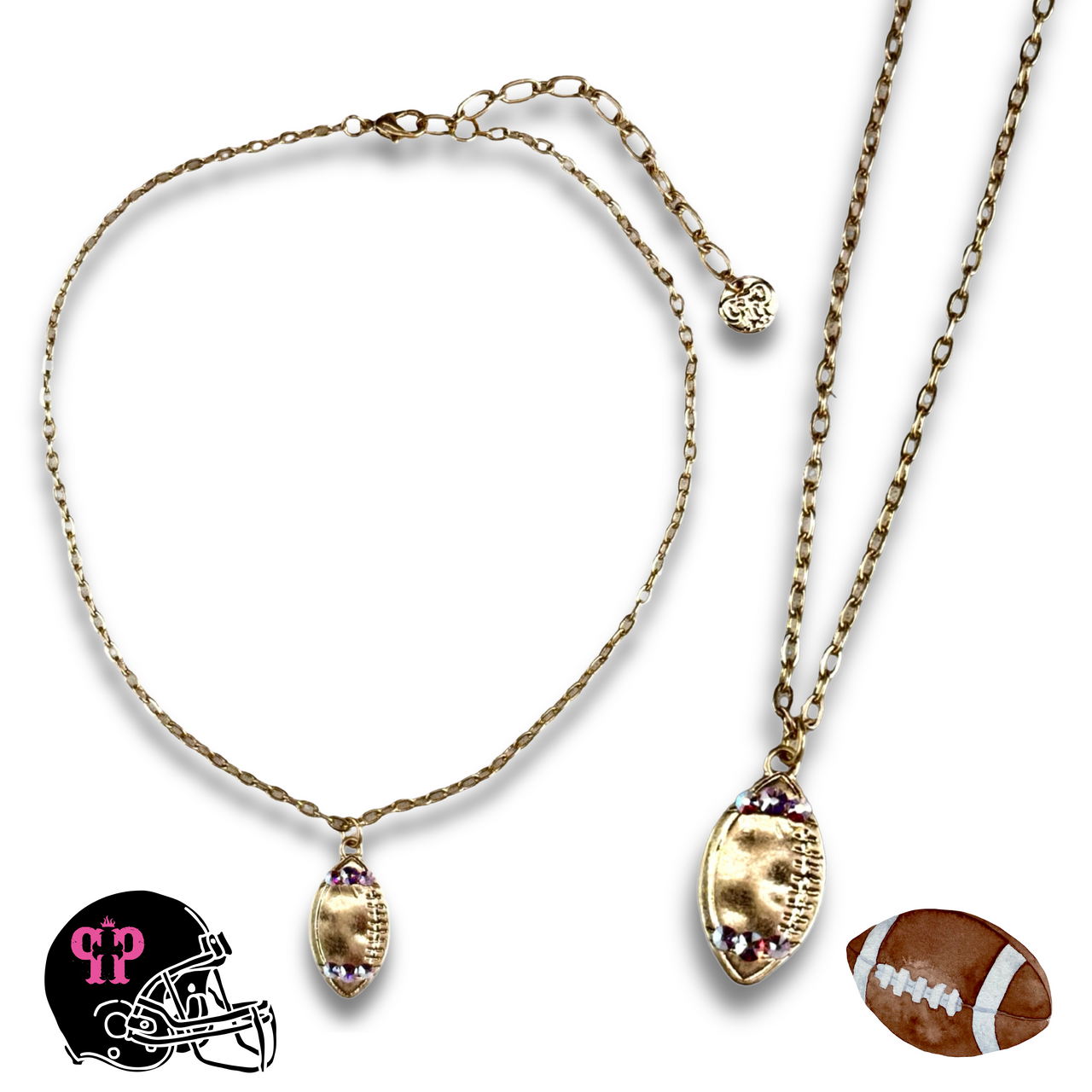 Football Game Day necklace with Austrian crystals - LC