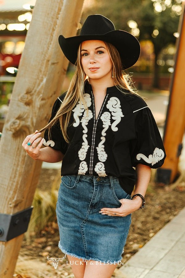 LUCKY & BLESSED "Nashville" High-Rise Raw Hem Western Denim Mini Skirt — Vintage Mineral Wash with Concho Belt-Ready Loops