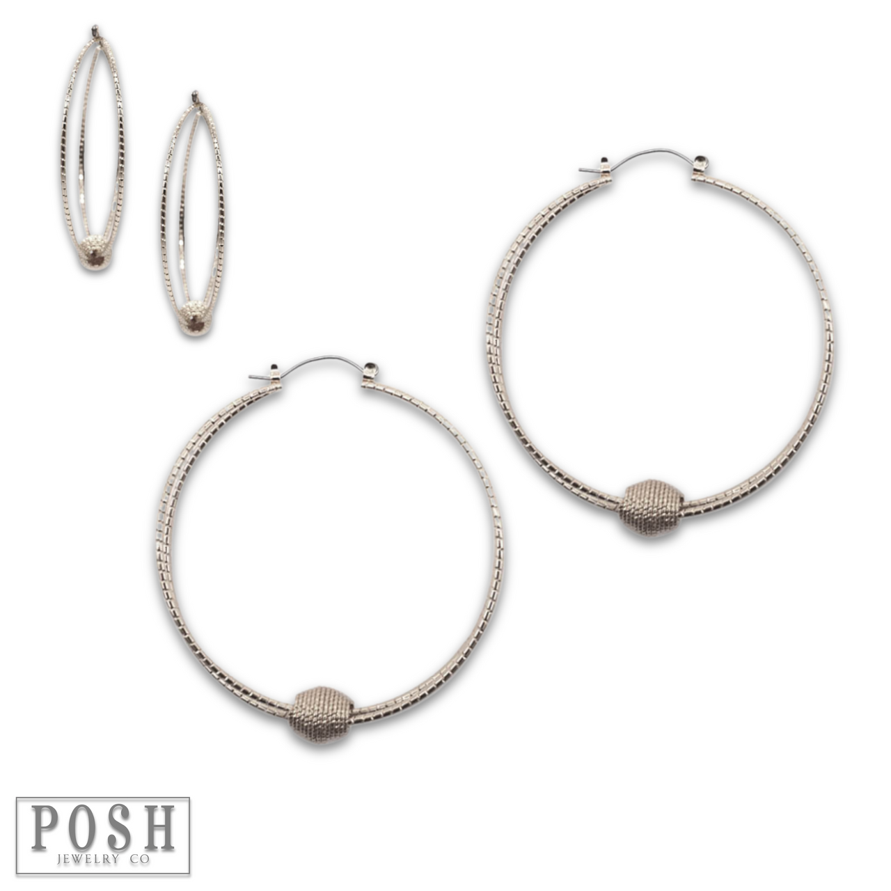 Textured circle and floating charm earring, last call