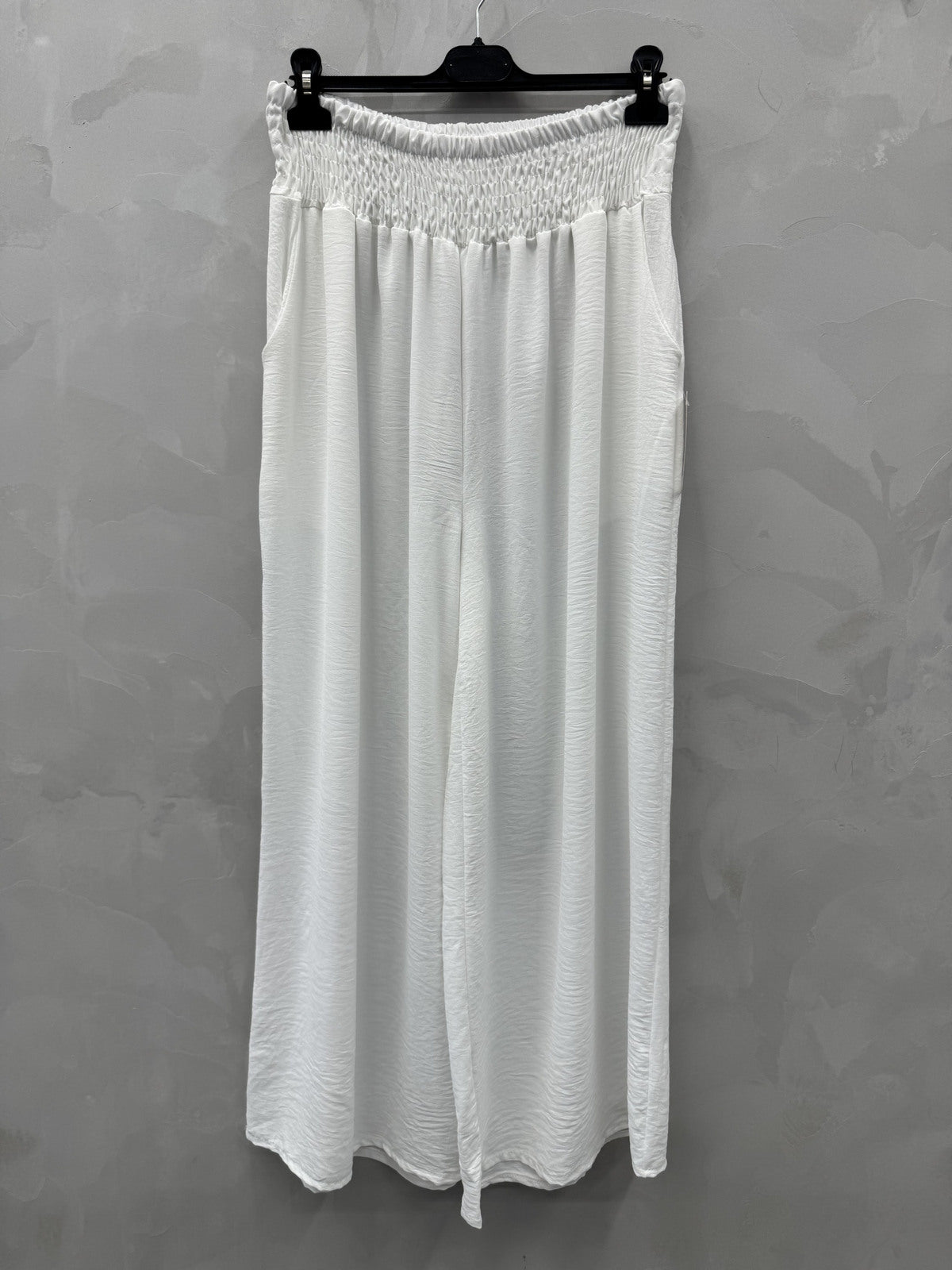 CR1 Italian Smocked Wide-Leg Palazzo Pants