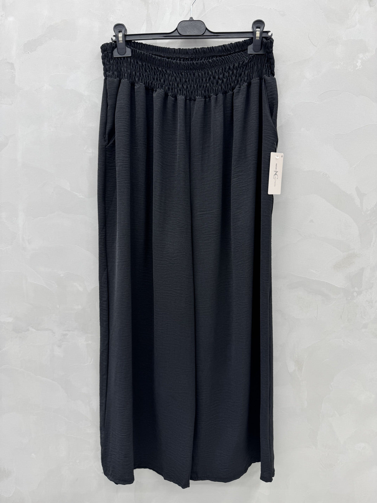 CR1 Italian Smocked Wide-Leg Palazzo Pants