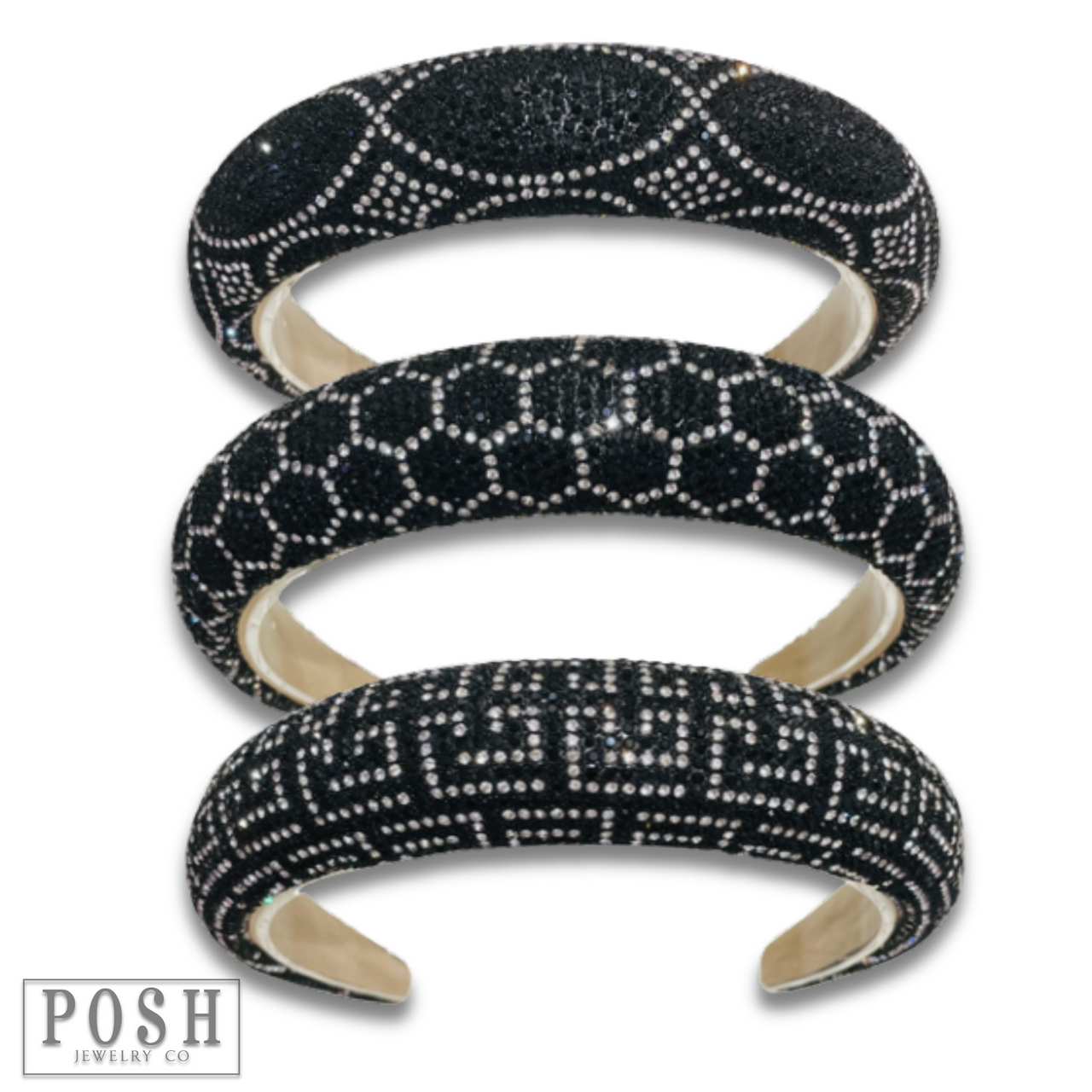 Luxury look patterned rhinestone headband - LC