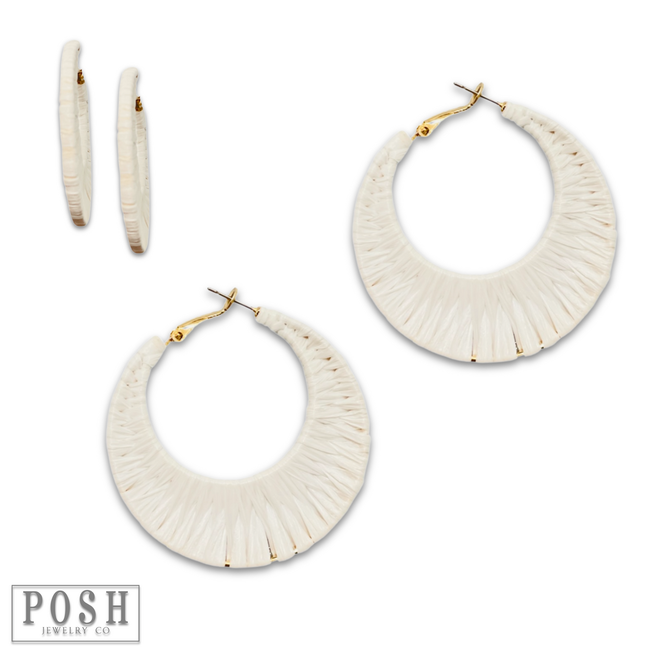 Raffia wrapped hoop earring, last call