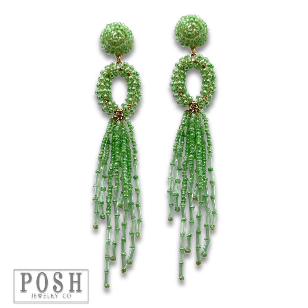 Bead fringe earring - LC