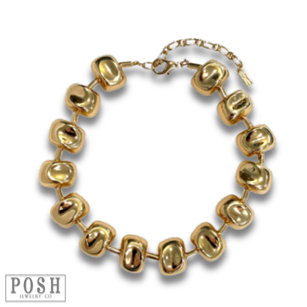 Gold tone sculptural choker