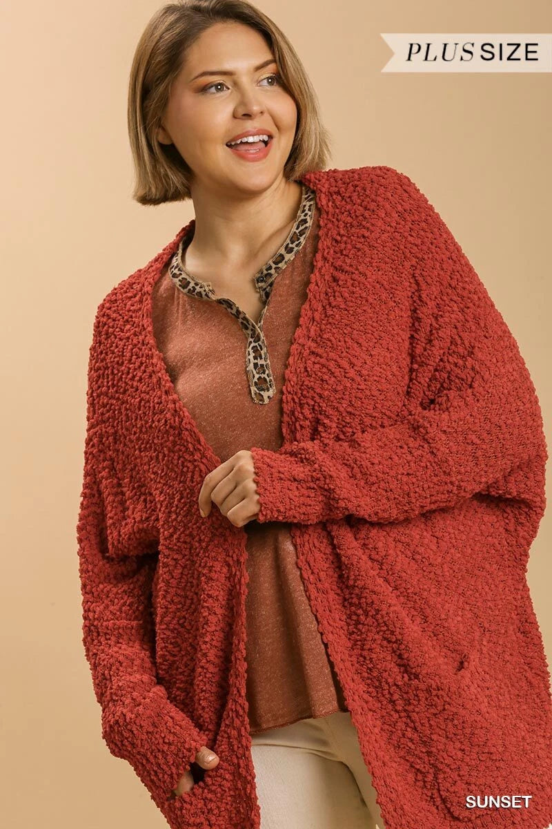 U11 Umgee Sunset Popcorn Cardigan Plus