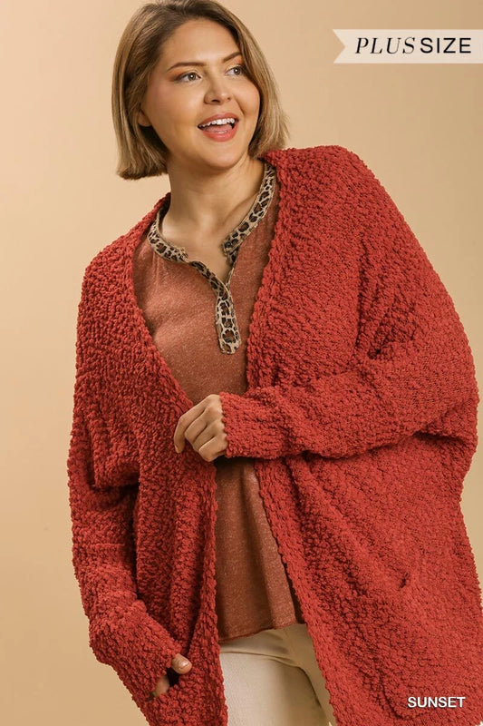 U11 Umgee Sunset Popcorn Cardigan Plus