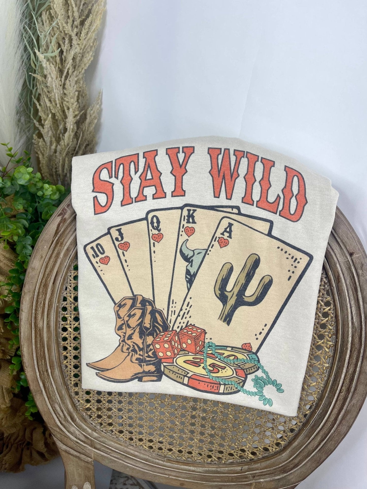 "Stay Wild" Western Graphic Tee — Pre-Shrunk 50/50 Blend Sublimation Western Statement
