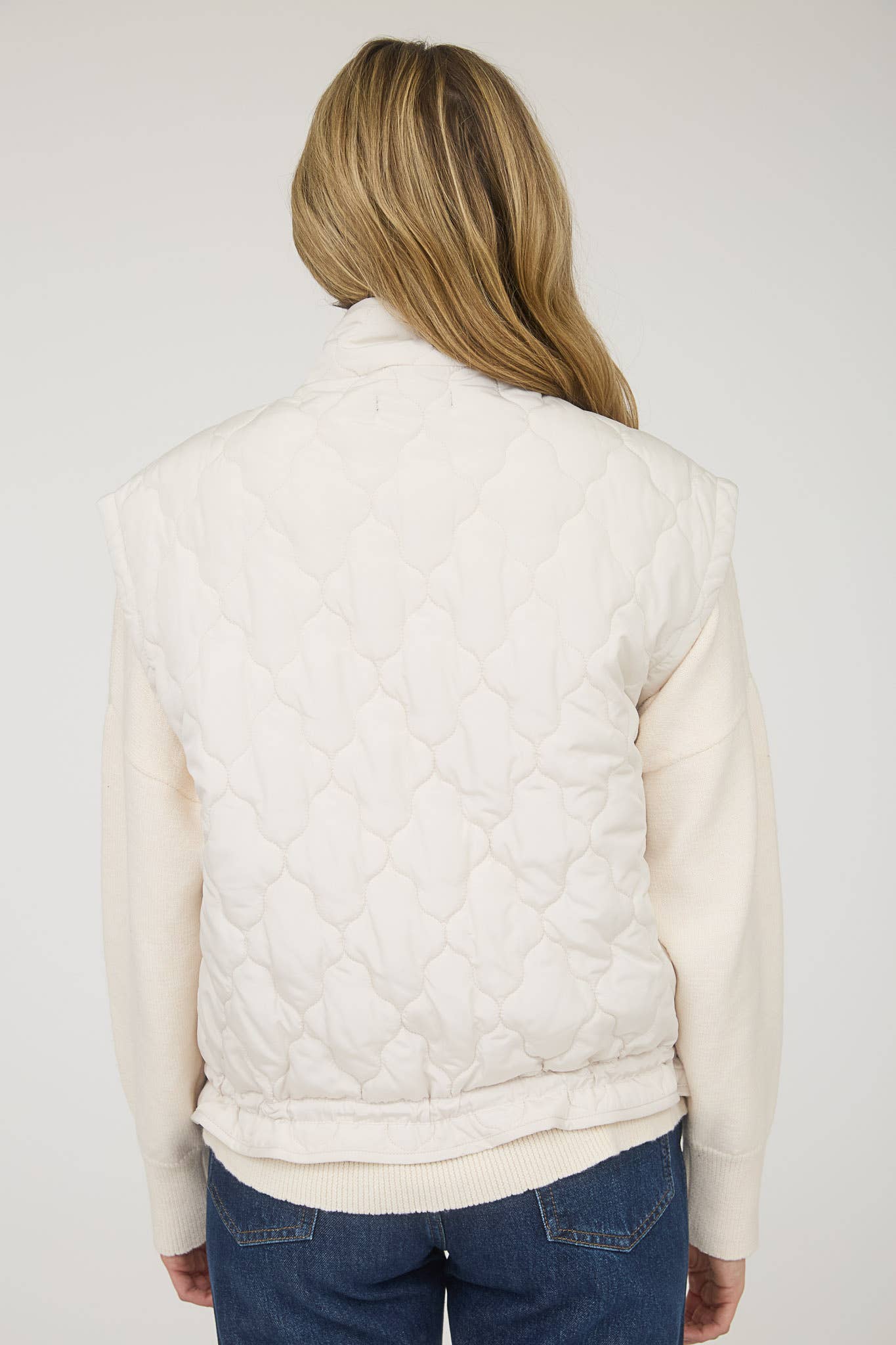 Blu Pepper Tie-Detail Snap-Button Quilted Puffer Western Vest — Mock Neckline, Functional Pockets, Multiple Colors