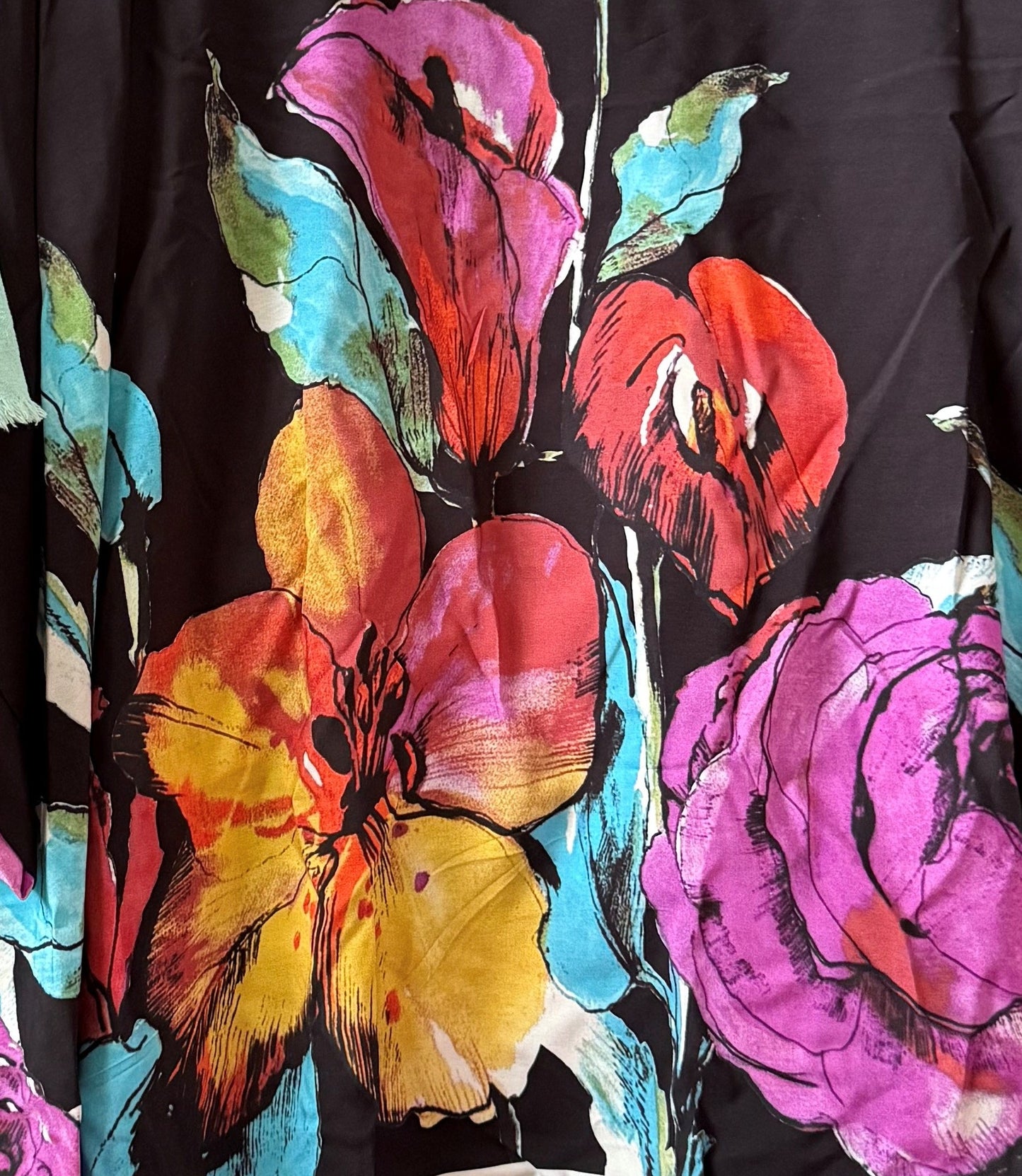 Italian Plus Size Bella Bloom Oversized Floral Tunic