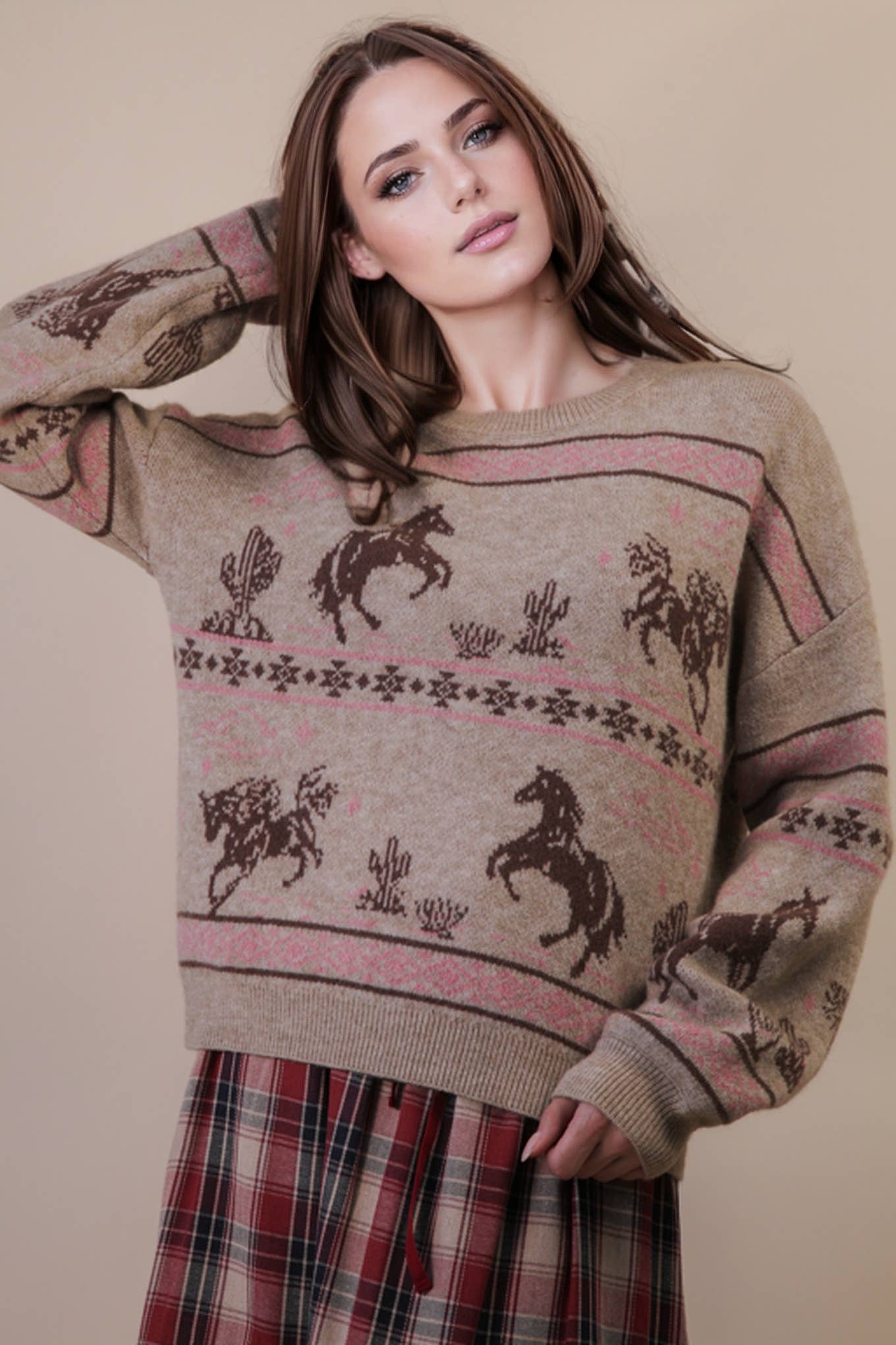 Western Express Knit Sweater - Small Mauve remains