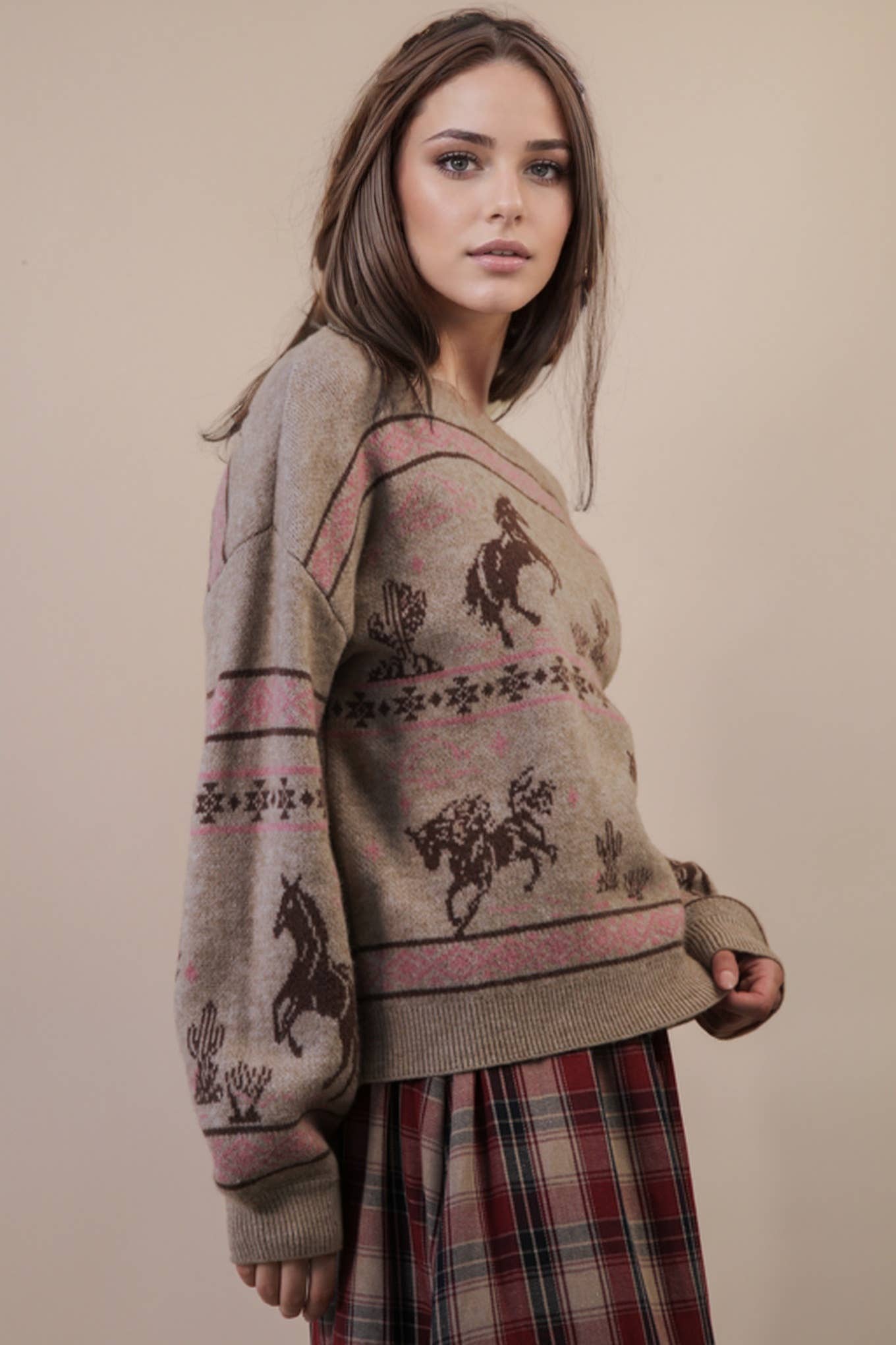 Western Express Knit Sweater - Small Mauve remains