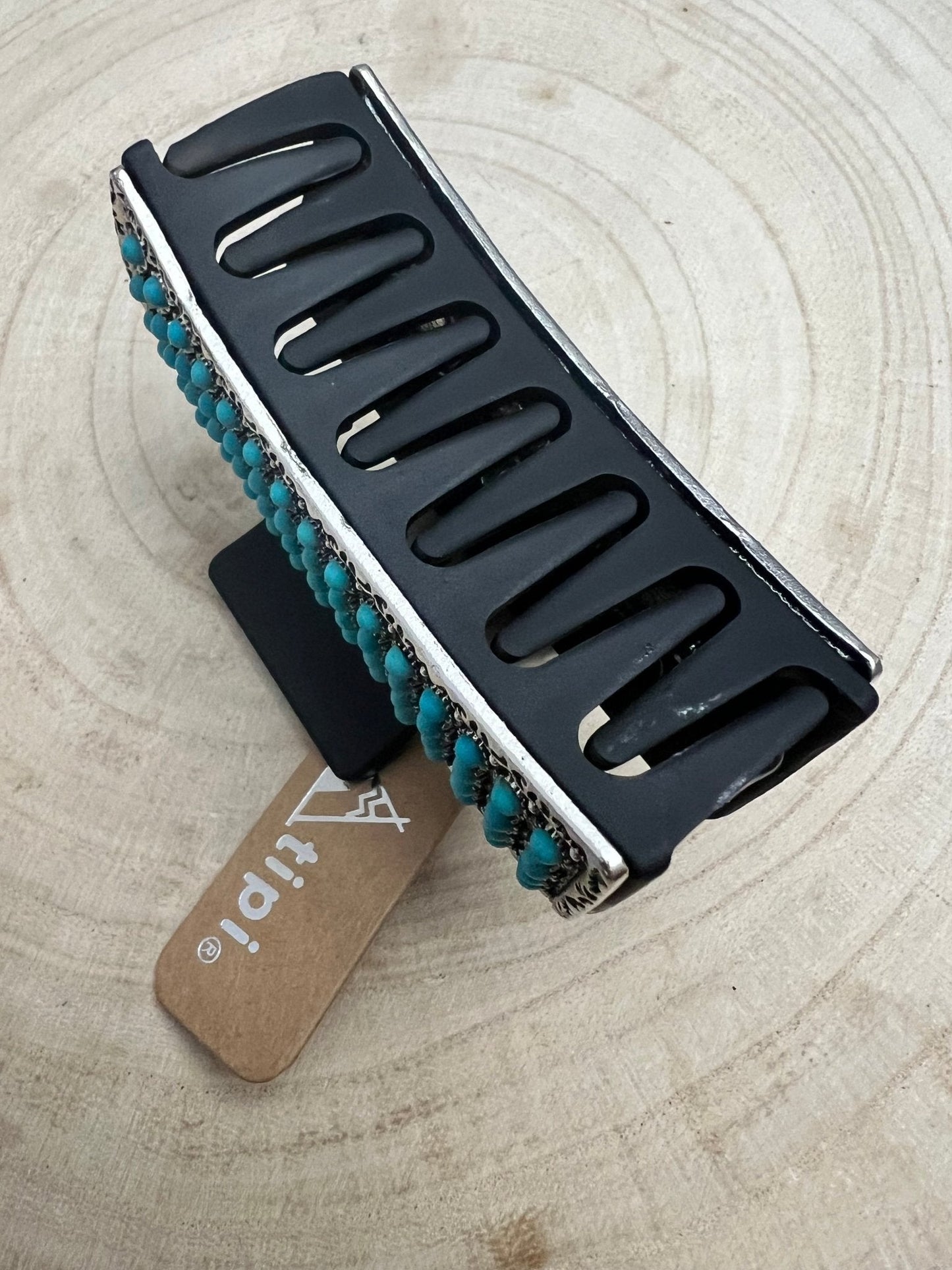 Western Faux Turquoise Cluster Hair Claw Clip — 3" Southwestern Statement