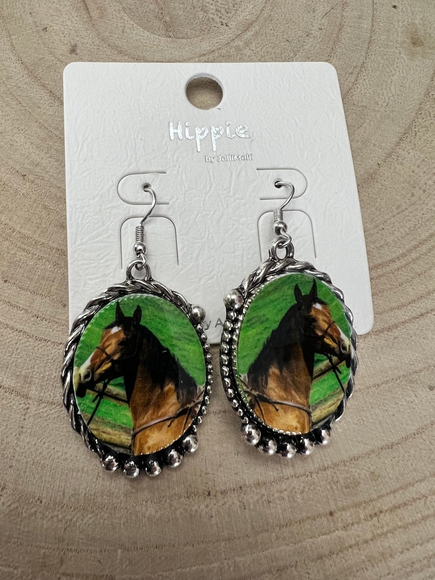 Western Framed Horse Fashion Earrings — Equestrian Statement (1½" x 1")