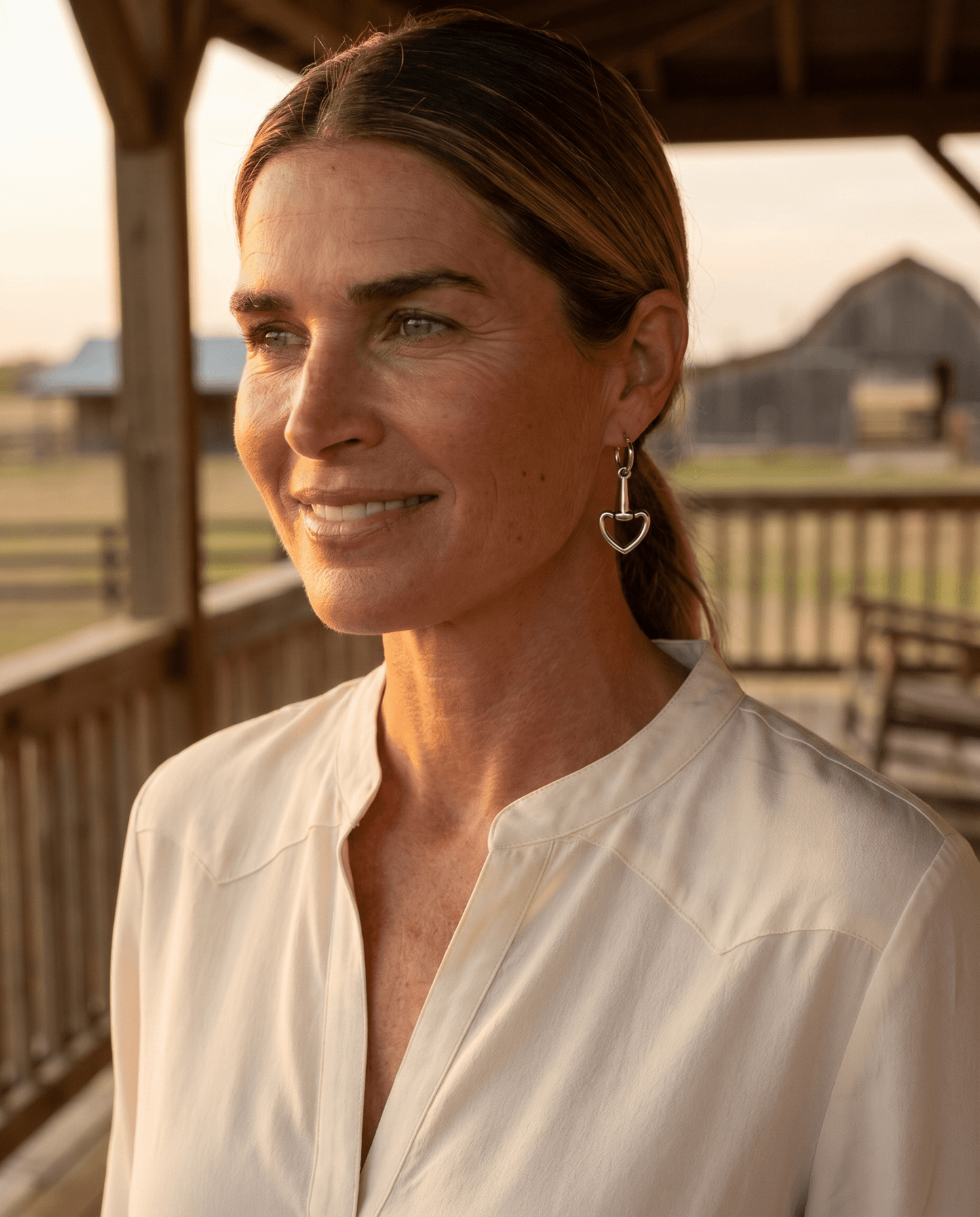 Western Snaffle Bit Dangle Hoop Earrings — Equestrian 1¼" Drop