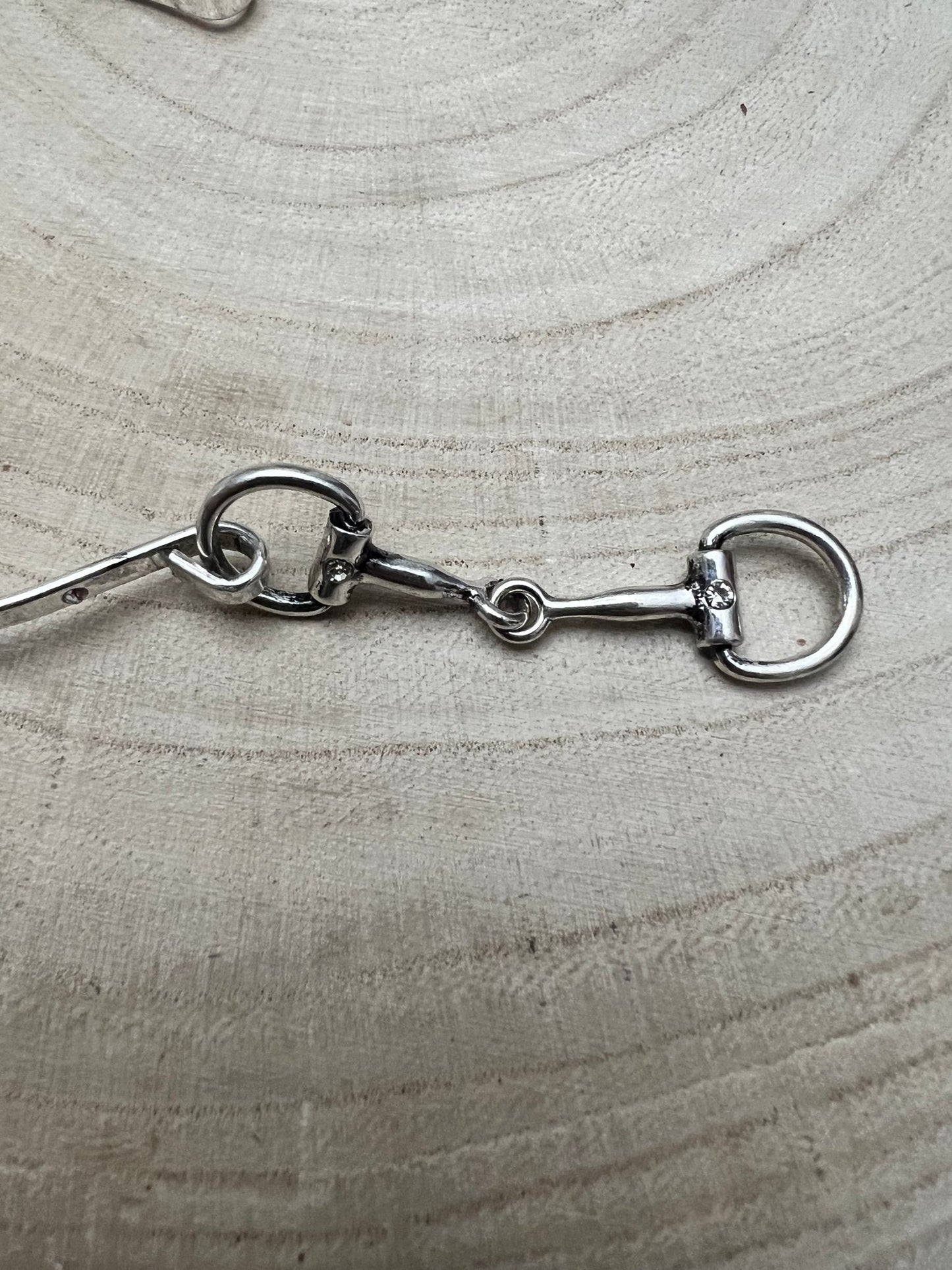 Western Snaffle Bit Bracelet — Silver Easy-Clasp Equestrian Bangle