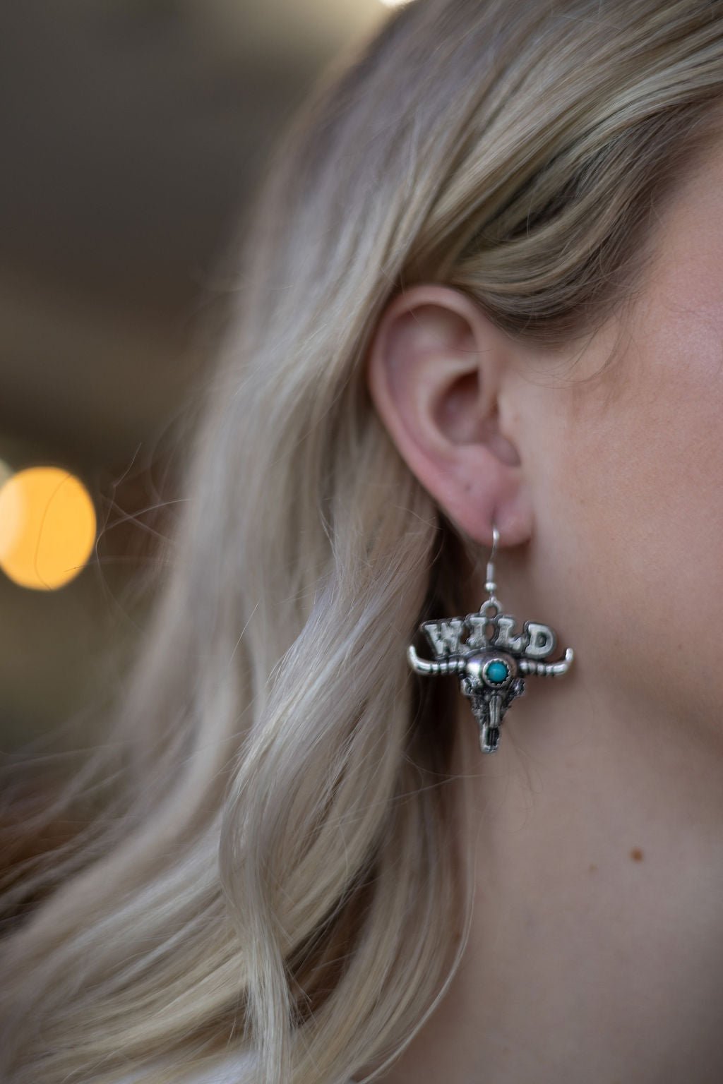 Wild Western Bull Skull Dangle Earrings — Edgy 1½" Drop