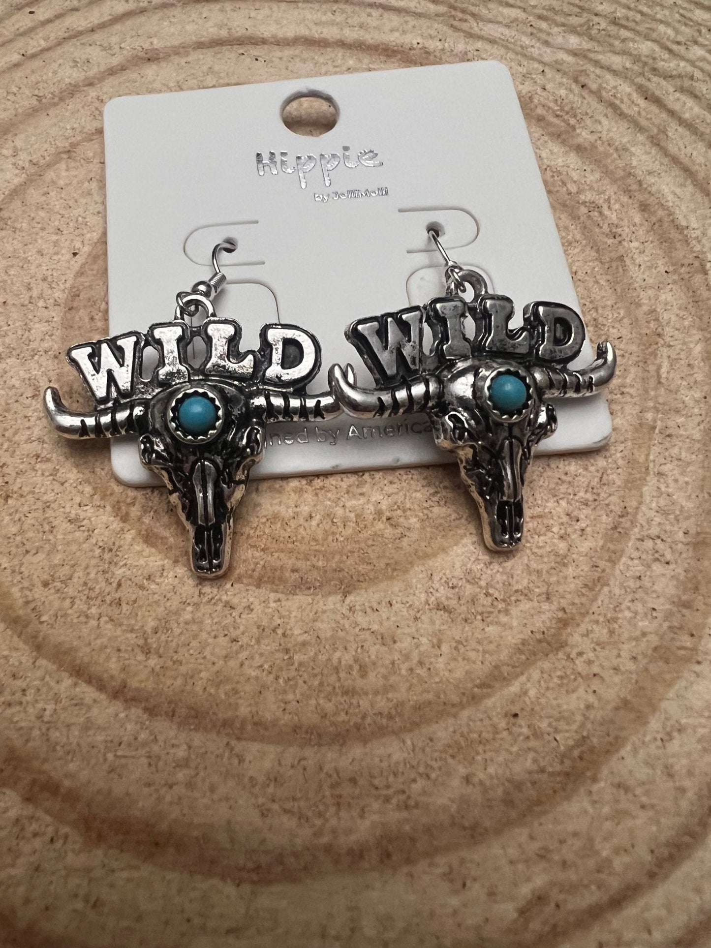 Wild Western Bull Skull Dangle Earrings — Edgy 1½" Drop