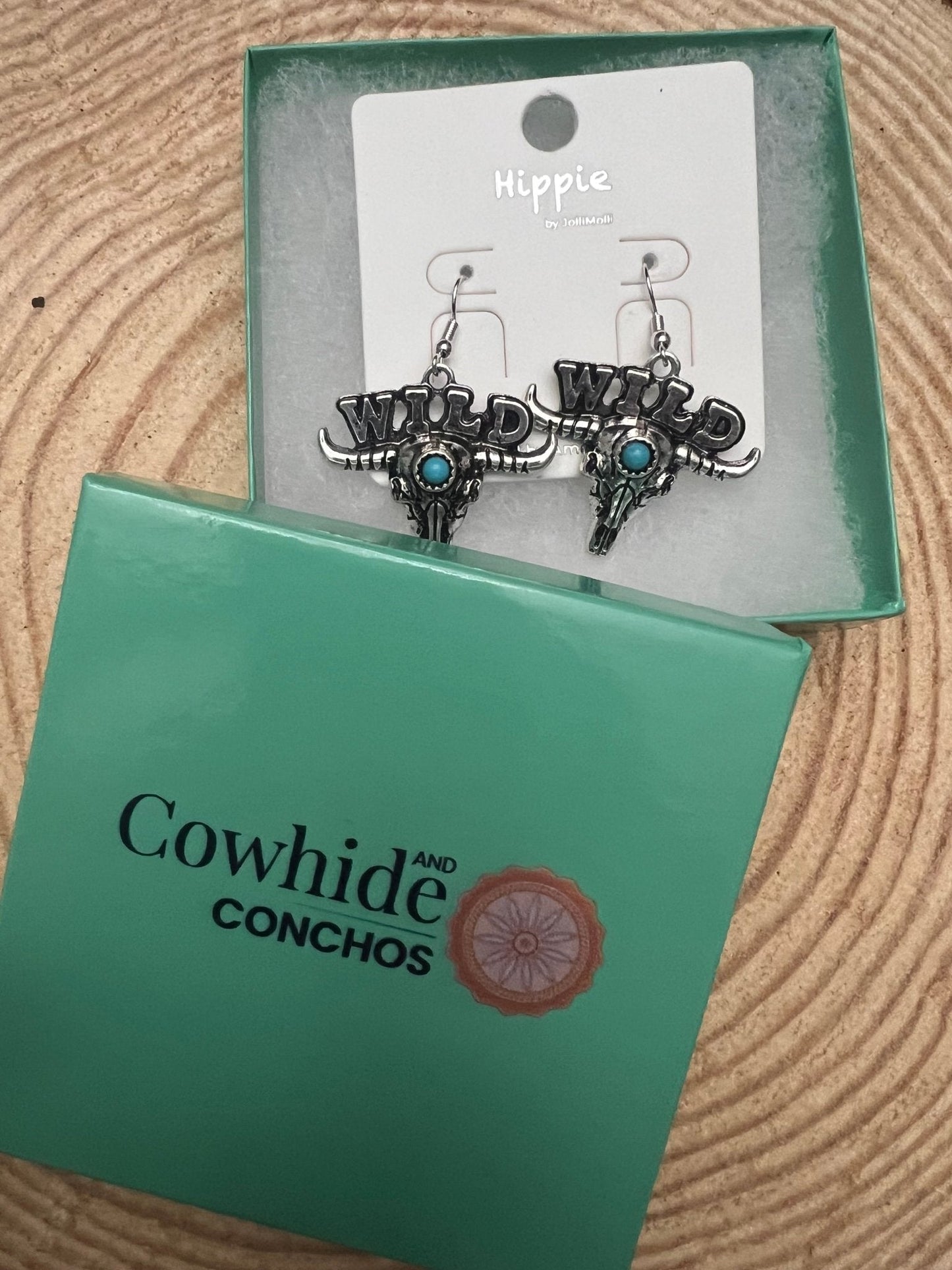 Wild Western Bull Skull Dangle Earrings — Edgy 1½" Drop