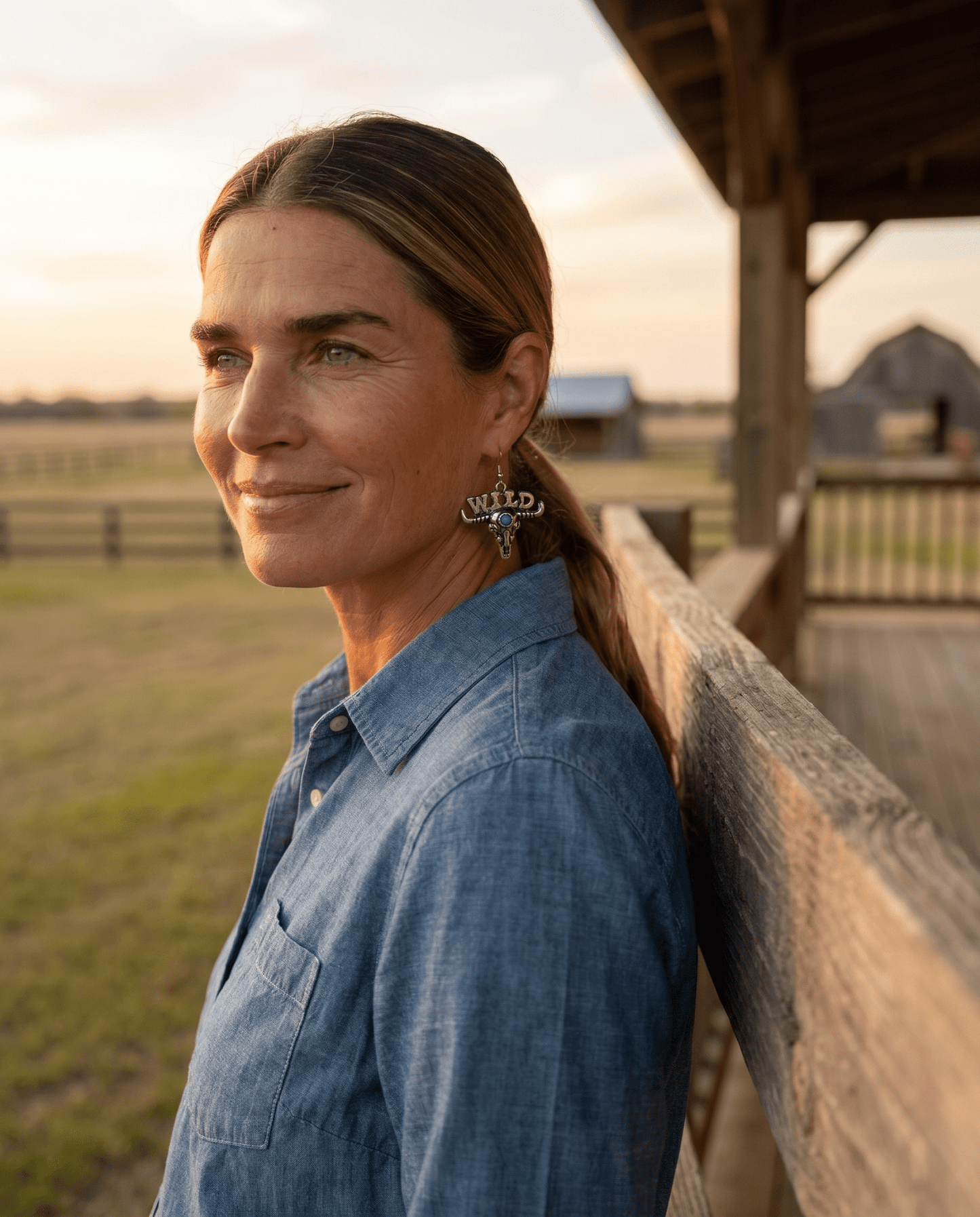 Wild Western Bull Skull Dangle Earrings — Edgy 1½" Drop
